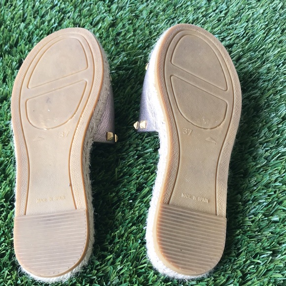 Women’s espadrilles platinum with gold studs - Picture 4 of 5